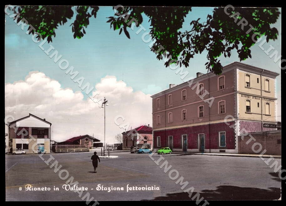 Potenza Rionero in Vulture Stazione ferroviaria Auto FG Foto cartolina GM1849 – fronte