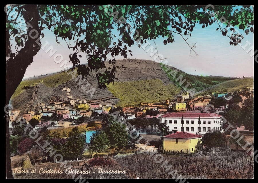 Potenza Sasso di Castalda Panorama PIEGHINA STRAPPINO FG Foto cartolina GM1865 – fronte