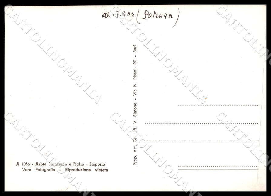 Potenza Senise Ina Casa Vespa Piaggio Servizio FG Foto cartolina GM1870 – retro
