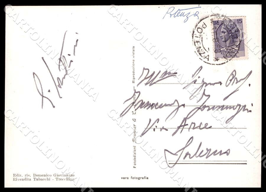 Potenza Trecchina Cappella Forraina Chiesa Parrocchiale FG Foto cartolina GM1881 – retro