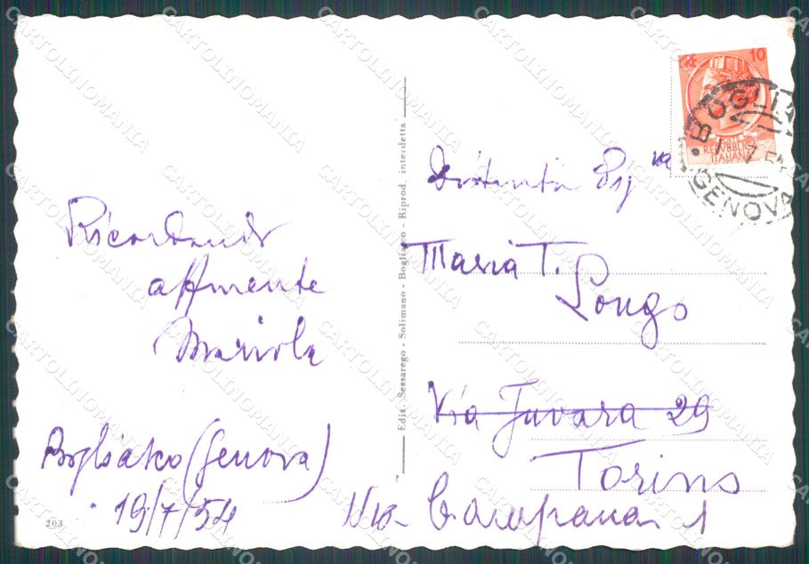 Genova Bogliasco FG cartolina HB4532 – retro