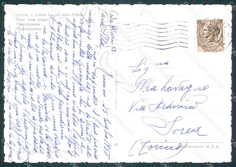 Rimini Città PIEGHE FG cartolina HB4569 – retro