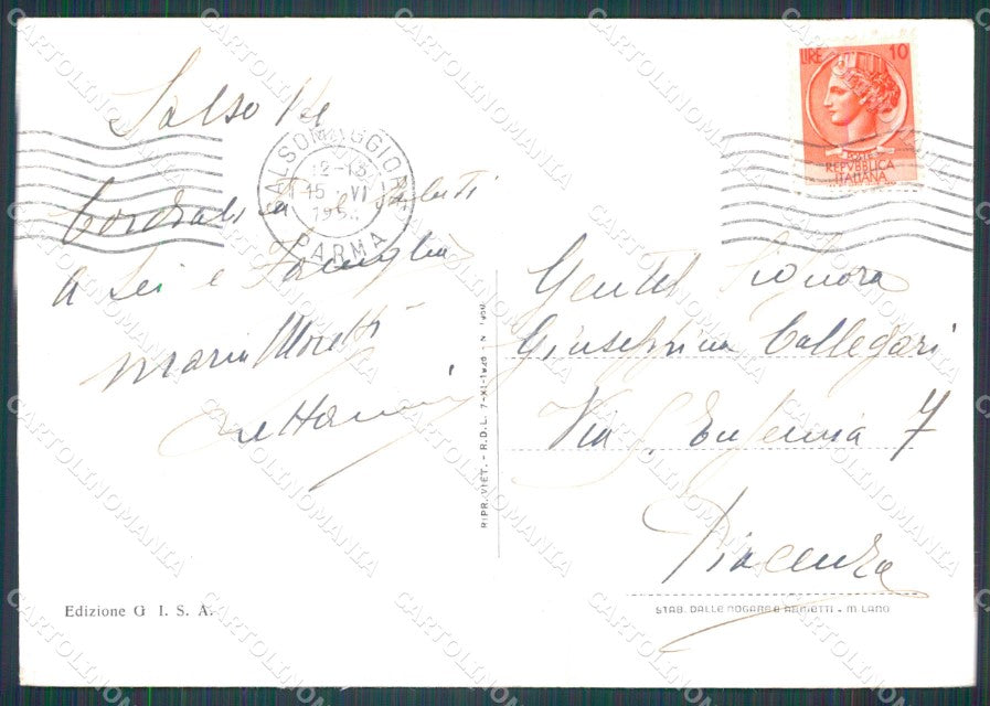 Parma Salsomaggiore Terme Berzieri PIEGHINE FG cartolina HB4574 – retro