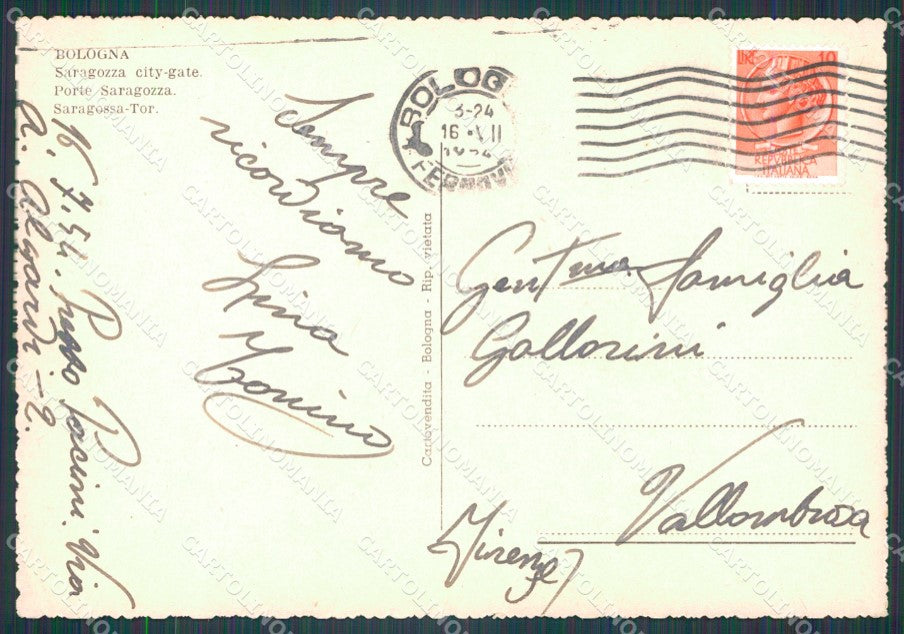 Bologna Città Porta Saragozza FG cartolina HB4577 – retro
