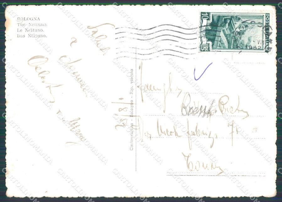 Bologna Città Nettuno PIEGHINA FG cartolina HB4579 – retro
