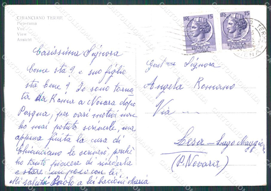 Siena Chianciano Terme FG cartolina HB4593 – retro