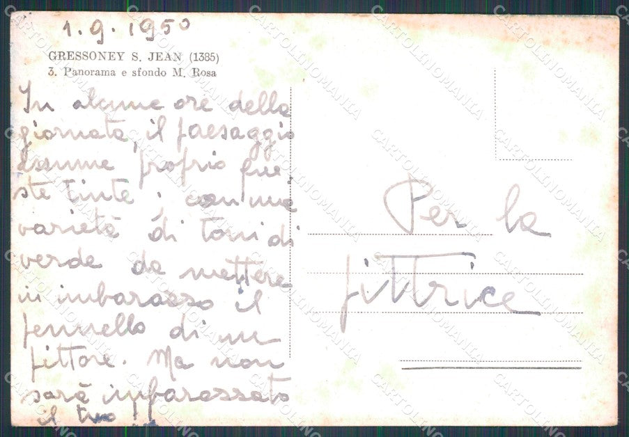 Aosta Gressoney Saint Jean FG cartolina HB4610 – retro