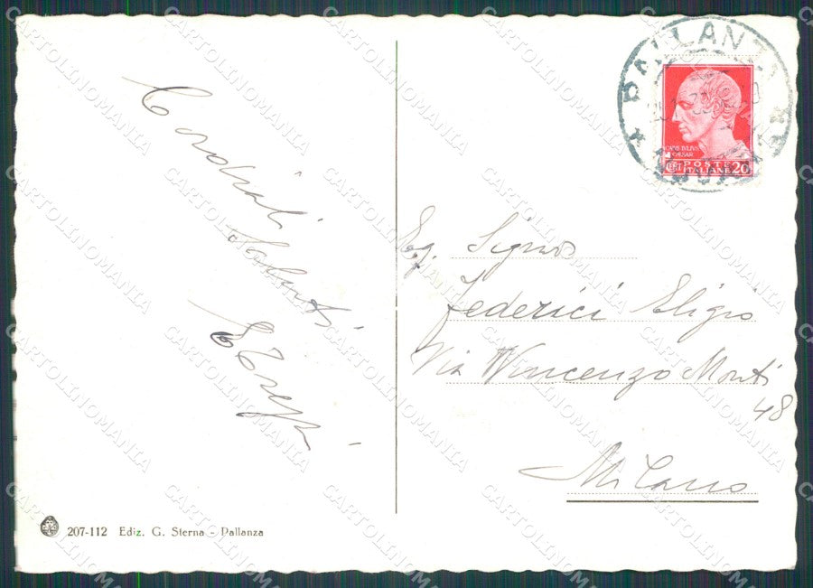 Verbania Pallanza Lago Maggiore ABRASA FG cartolina HB4620 – retro