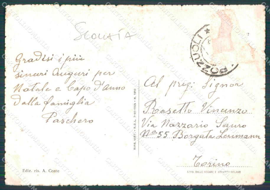 Napoli Pozzuoli Auto SCOLLATA ABRASA FG cartolina HB4644 – retro
