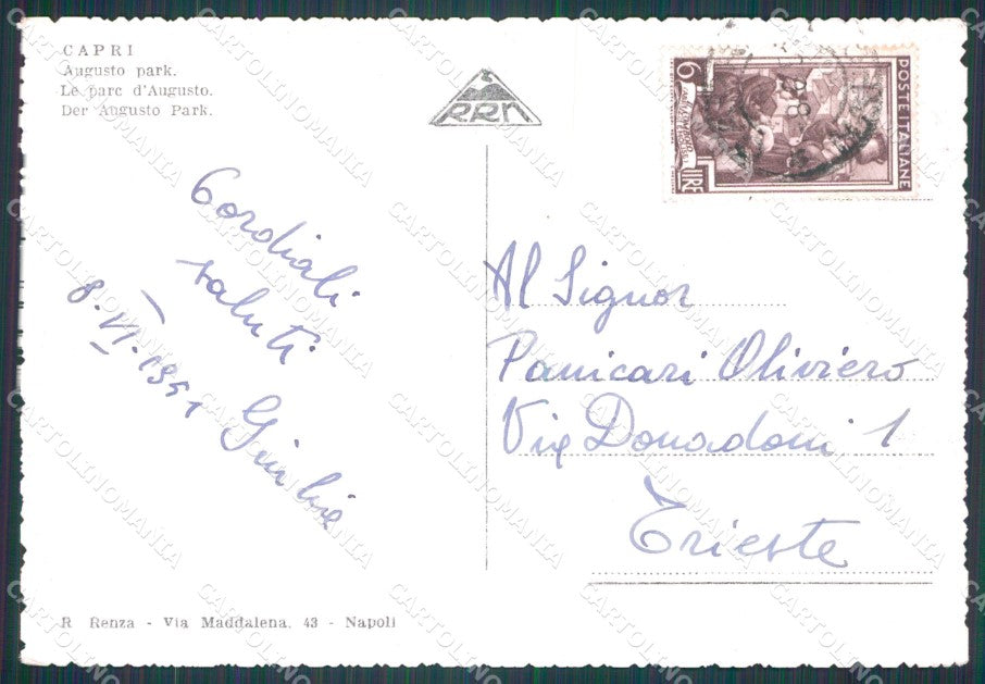 Napoli Capri Parco Augusto FG cartolina HB4667 – retro