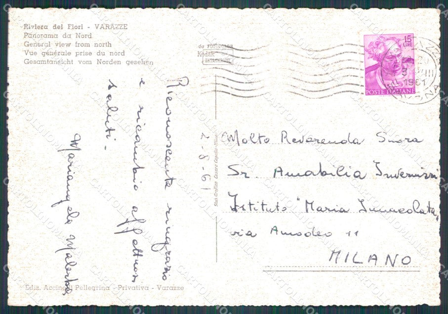 Savona Varazze STRAPPINO FG cartolina HB4668 – retro