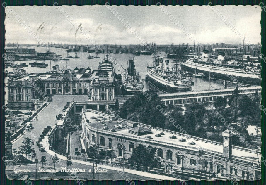 Genova Città Stazione Marittima Navi FG cartolina HB4670 – fronte