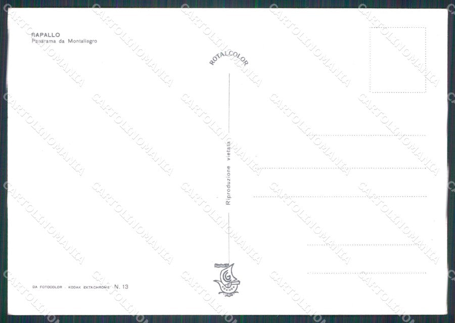 Genova Rapallo Funivia FG cartolina HB4673 – retro