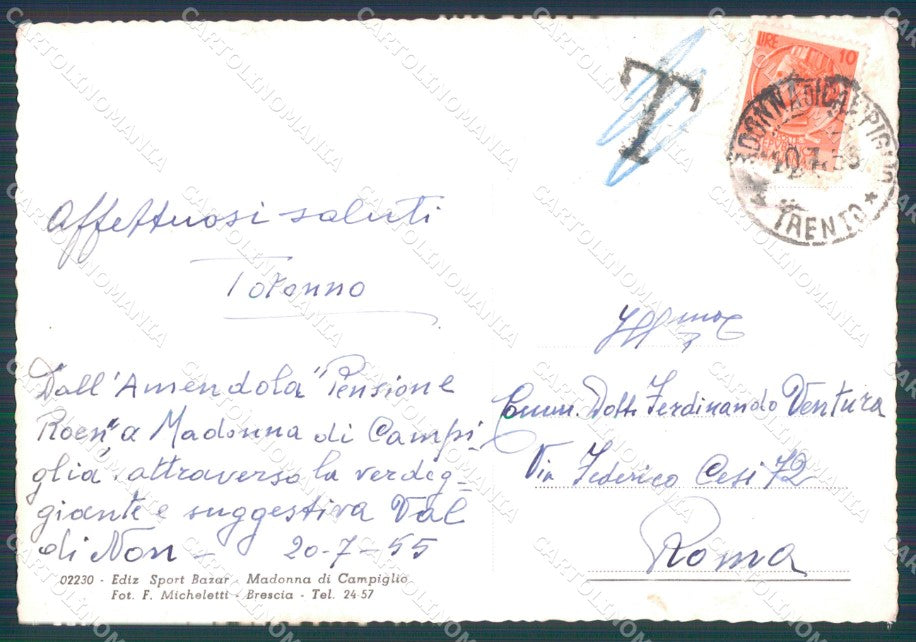 Trento Pinzolo Madonnna di Campiglio PIEGHINA FG cartolina HB4675 – retro