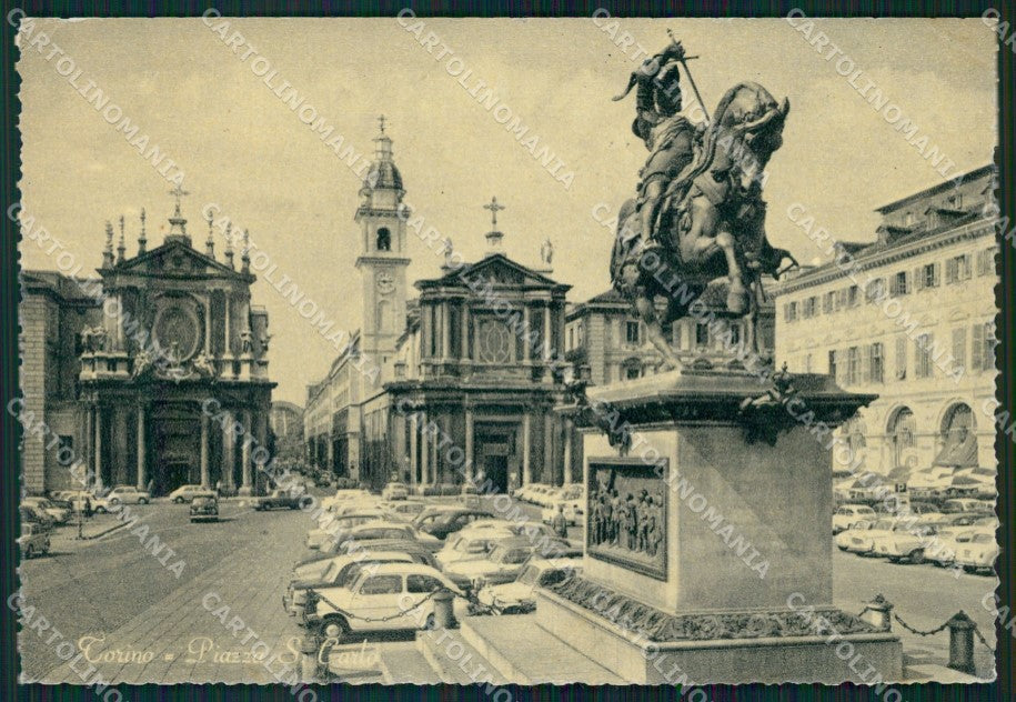 Torino Città Piazza San Carlo Auto FG cartolina HB4719 – fronte