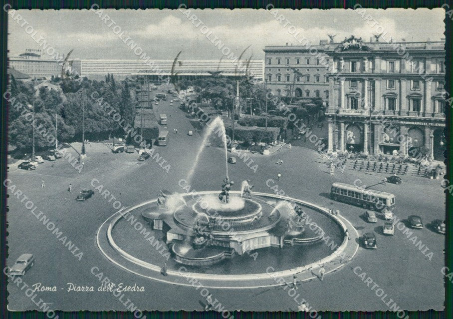 Roma Città Piazza Esedra Corriera Auto FG cartolina HB4726 – fronte
