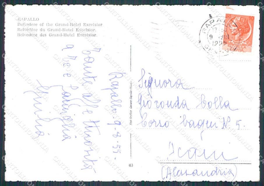 Genova Rapallo FG cartolina HB4729 – retro