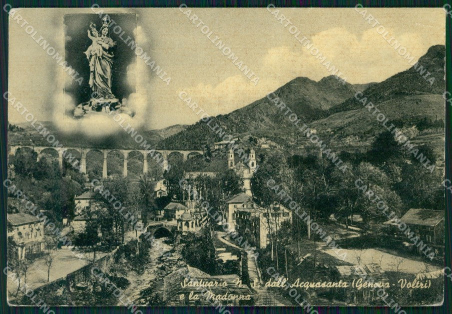 Genova Voltri Santuario Acquasanta PIEGA FG cartolina HB4730 – fronte