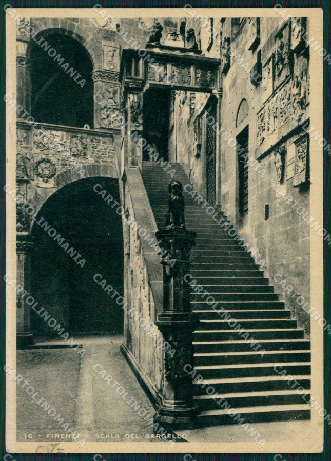 Firenze Città Scale Bargello PIEGA FG cartolina HB4741 – fronte