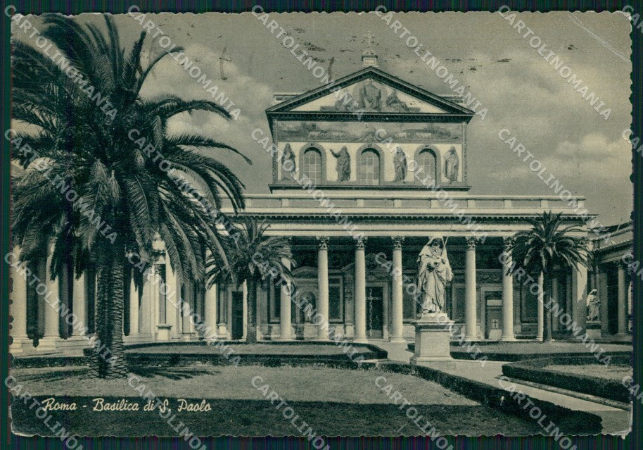 Roma Città Basilica San Paolo PIEGHINA FG cartolina HB4743 – fronte