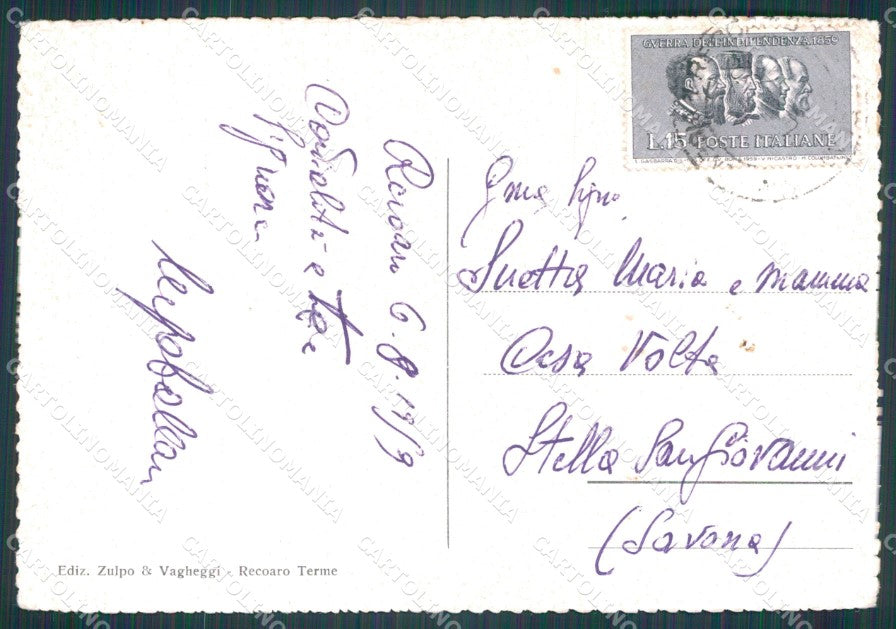 Vicenza Recoaro Terme PIEGA FG cartolina HB4759 – retro