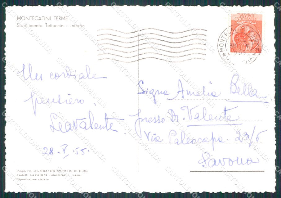 Pistoia Montecatini Terme Stabilimento Tettuccio FG cartolina HB4762 – retro