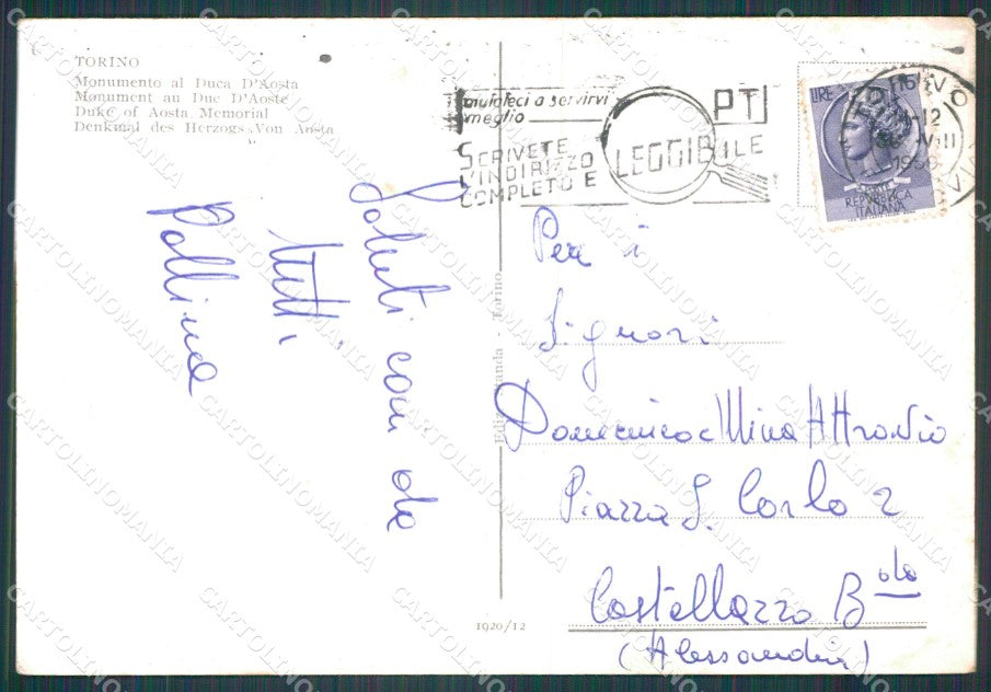 Torino Città MACCHIE FG cartolina HB4784 – retro
