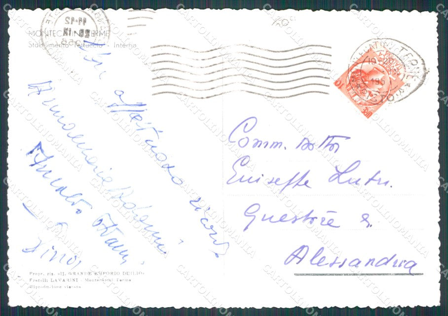 Pistoia Montecatini Terme Stabilimento Tettuccio PIEGHINA FG cartolina HB4786 – retro