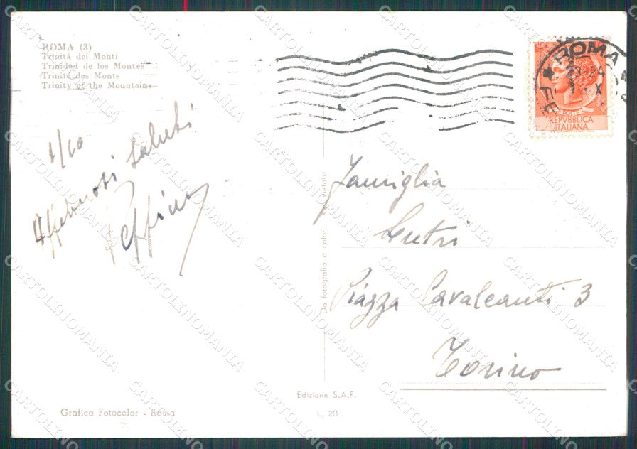 Roma Città Trinità dei Monti FG cartolina HB4787 – retro