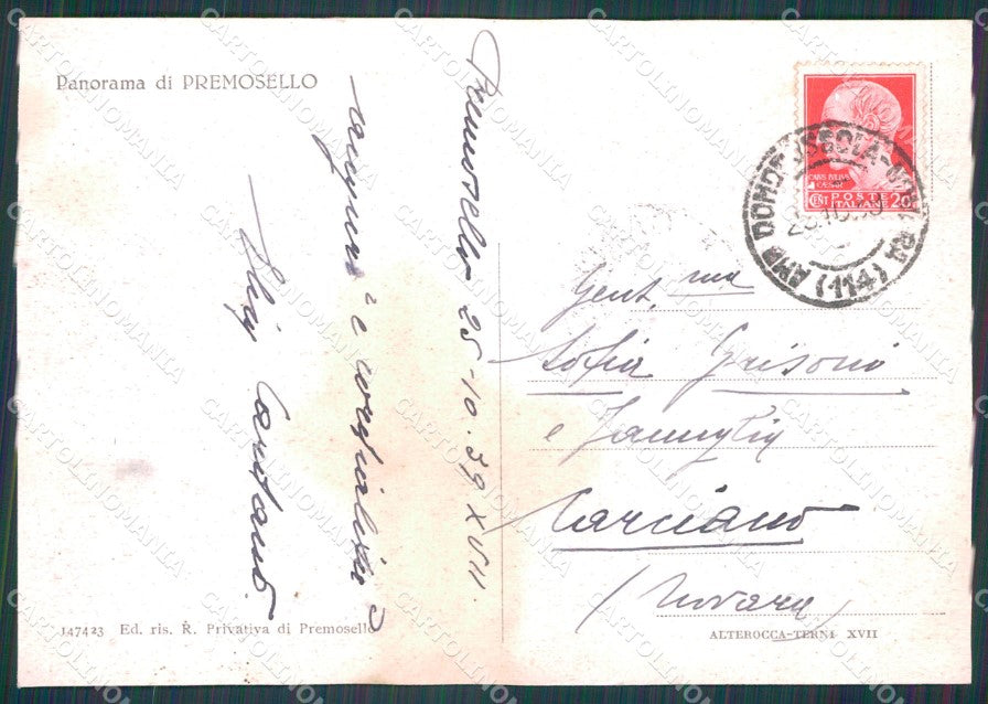 Verbania Premosello MACCHIA FG cartolina HB4796 – retro