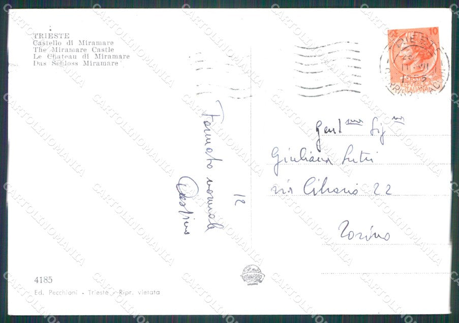 Trieste Città Castello Miramare FG Foto cartolina HB4798 – retro