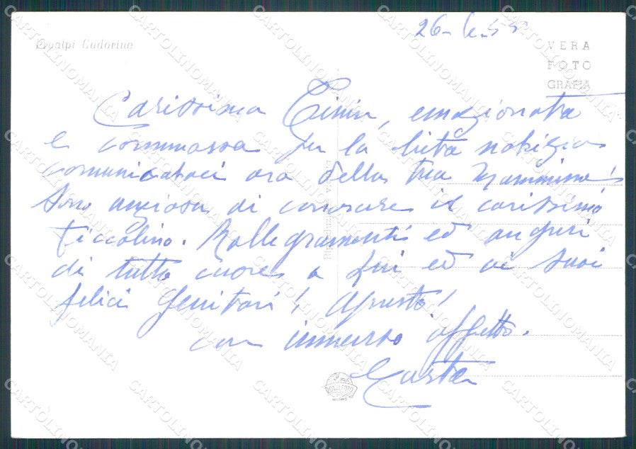 Belluno Cadore Prealpi Cadorie FG Foto cartolina HB4804 – retro