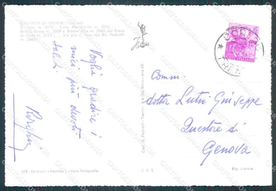 Trento Coredo Dolomiti di Brenta FG Foto cartolina HB4807 – retro
