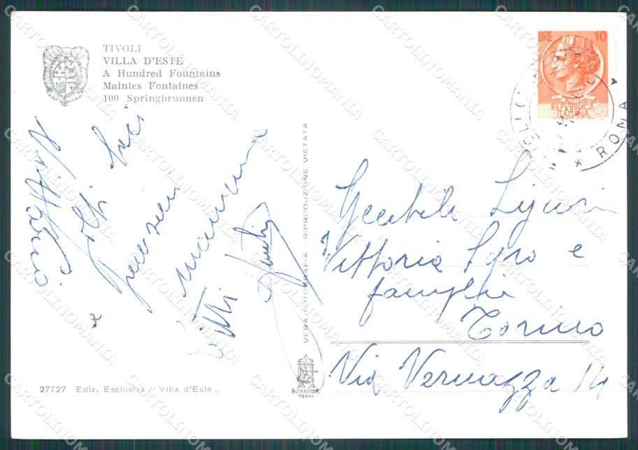 Roma Tivoli Villa d'Este Fontana FG Foto cartolina HB4824 – retro