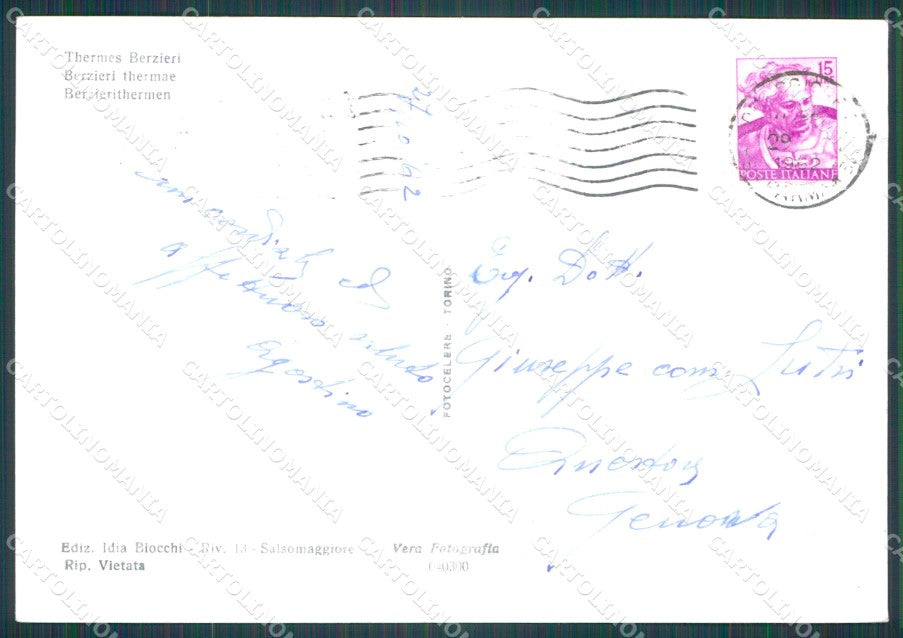 Parma Salsomaggiore Terme Berzieri FG Foto cartolina HB4826 – retro