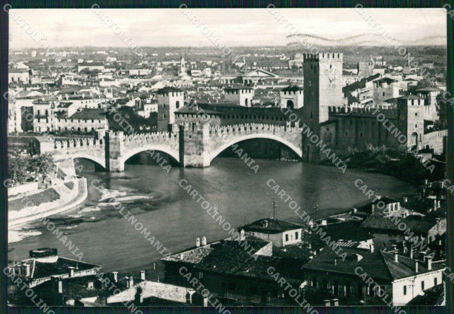 Verona Città Ponte Scaligero PIEGHINA FG Foto cartolina HB4837 – fronte