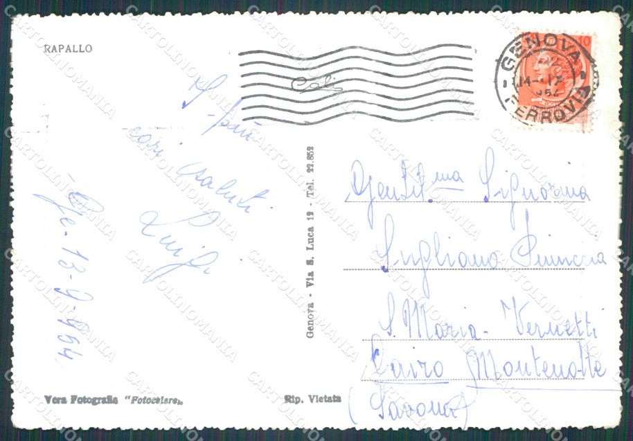 Genova Rapallo Barche FG Foto cartolina HB4855 – retro