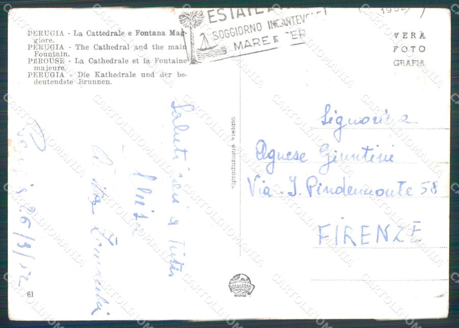 Perugia Città Cattedrale FG Foto cartolina HB4869 – retro