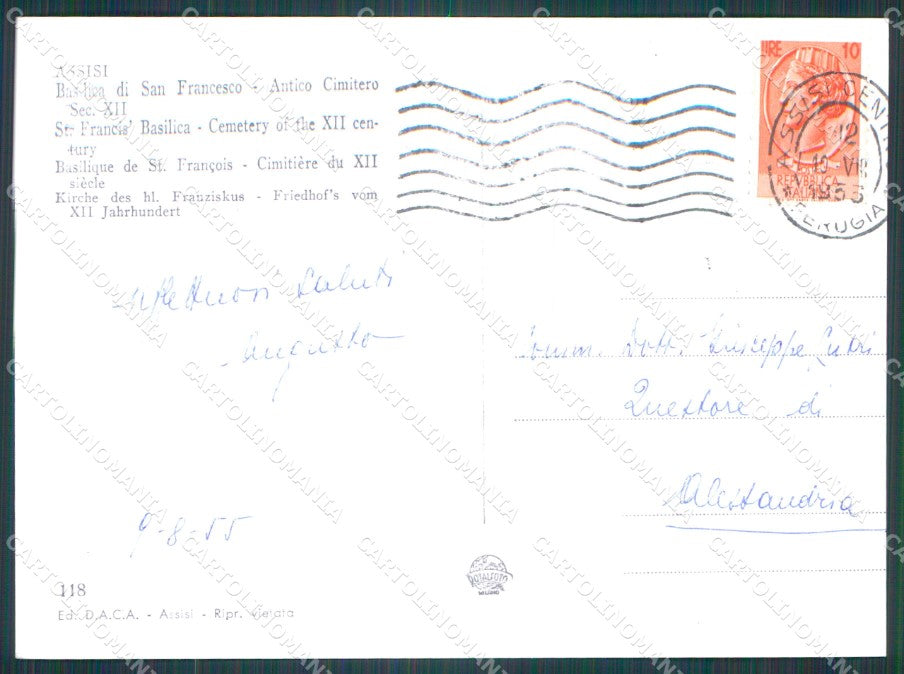 Perugia Assisi FG Foto cartolina HB4871 – retro
