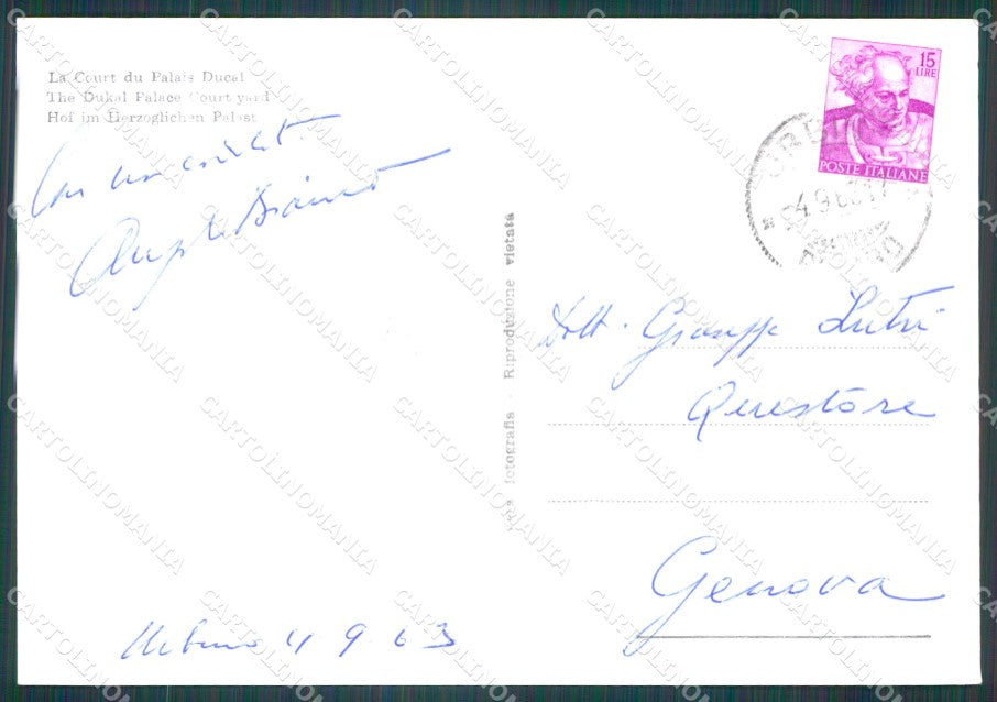 Pesaro Urbino Palazzo Ducale FG Foto cartolina HB4876 – retro