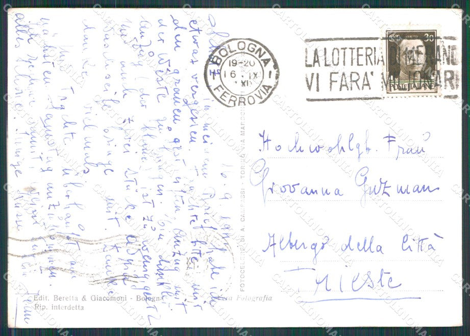 Bologna Città Tram Auto STRAPPINO FG Foto cartolina HB4886 – retro