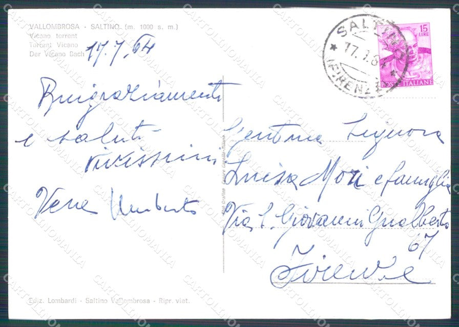Firenze Reggello Vallombrosa Saltino FG Foto cartolina HB4902 – retro