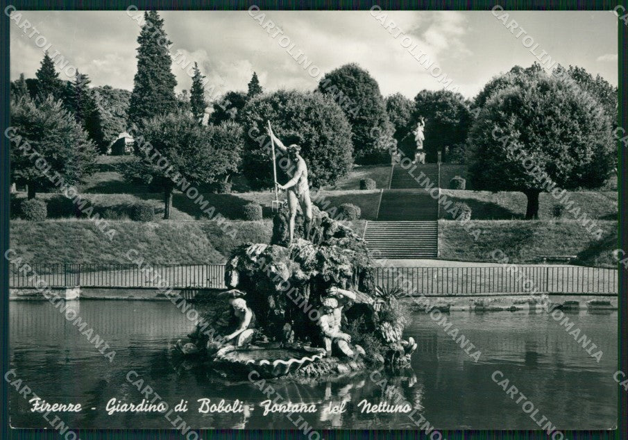 Firenze Città Giardino Boboli Fontana Nettuno FG Foto cartolina HB4905 – fronte