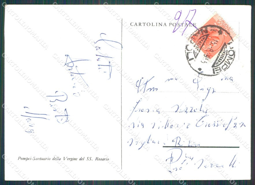 Napoli Pompei Santuario FG Foto cartolina HB4941 – retro