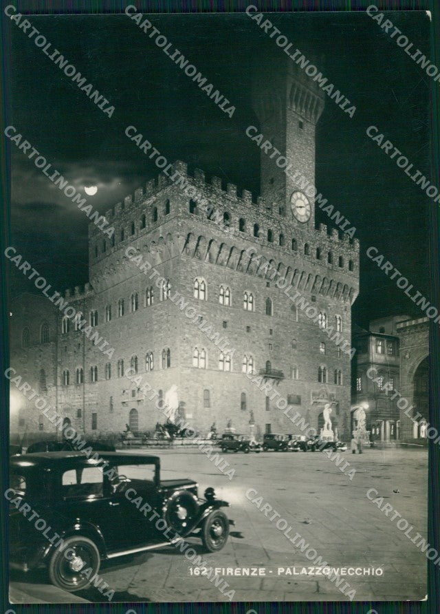 Firenze Città Palazzo Vecchio Auto Chiaro di Luna FG Foto cartolina HB4945 – fronte