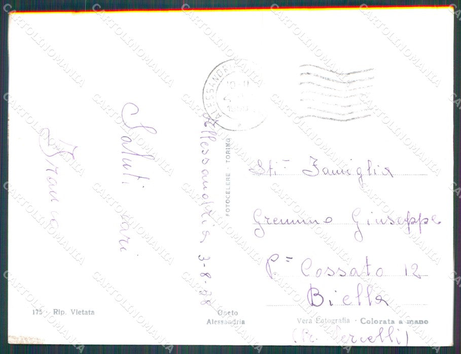 Alessandria Città Stazione ABRASA FG Foto cartolina HB4953 – retro