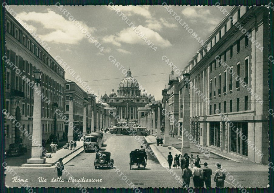 Roma Città Via Concilizione Corriera Auto FG Foto cartolina HB4955 – fronte