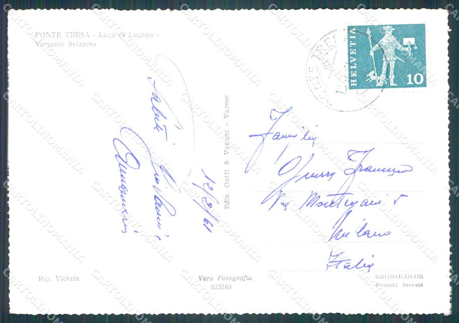 Svizzera Ponte Tresa Lago di Lugano FG Foto cartolina HB4966 – retro