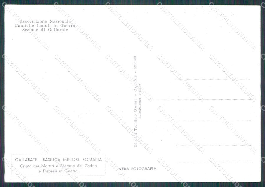 Varese Gallarate Basilica Minore Romana FG Foto cartolina HB4986 – retro