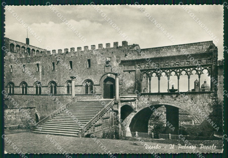 Viterbo Città Palazzo Papale PIEGA FG Foto cartolina HB4996 – fronte